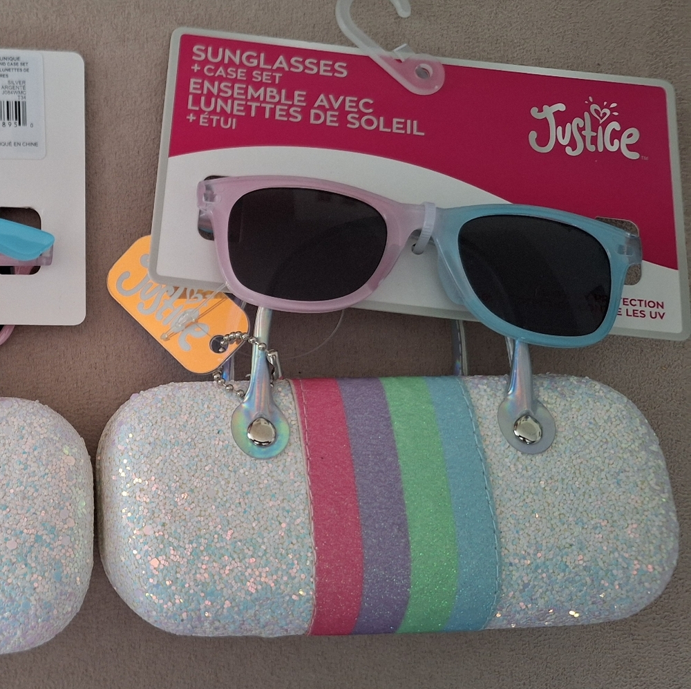 JUSTICE NWT GIRLS  SUNGLASSES W/ CASE